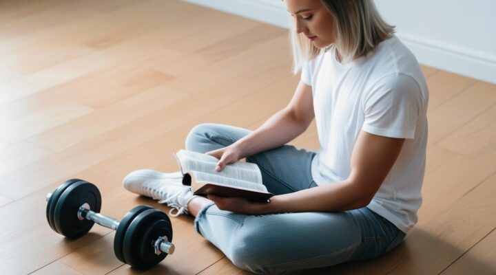 Striving for Balance: Honoring God When Our Body Is a Temple from Tana Lander - Girl with Book and Weights